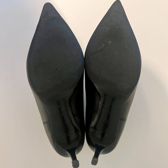 Saint Laurent Black Calfskin Stiletto Ankle Boots – Size 38.5 - Picture 5 of 10